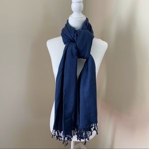 Blue Purple Scarf/Wrap with Fringe